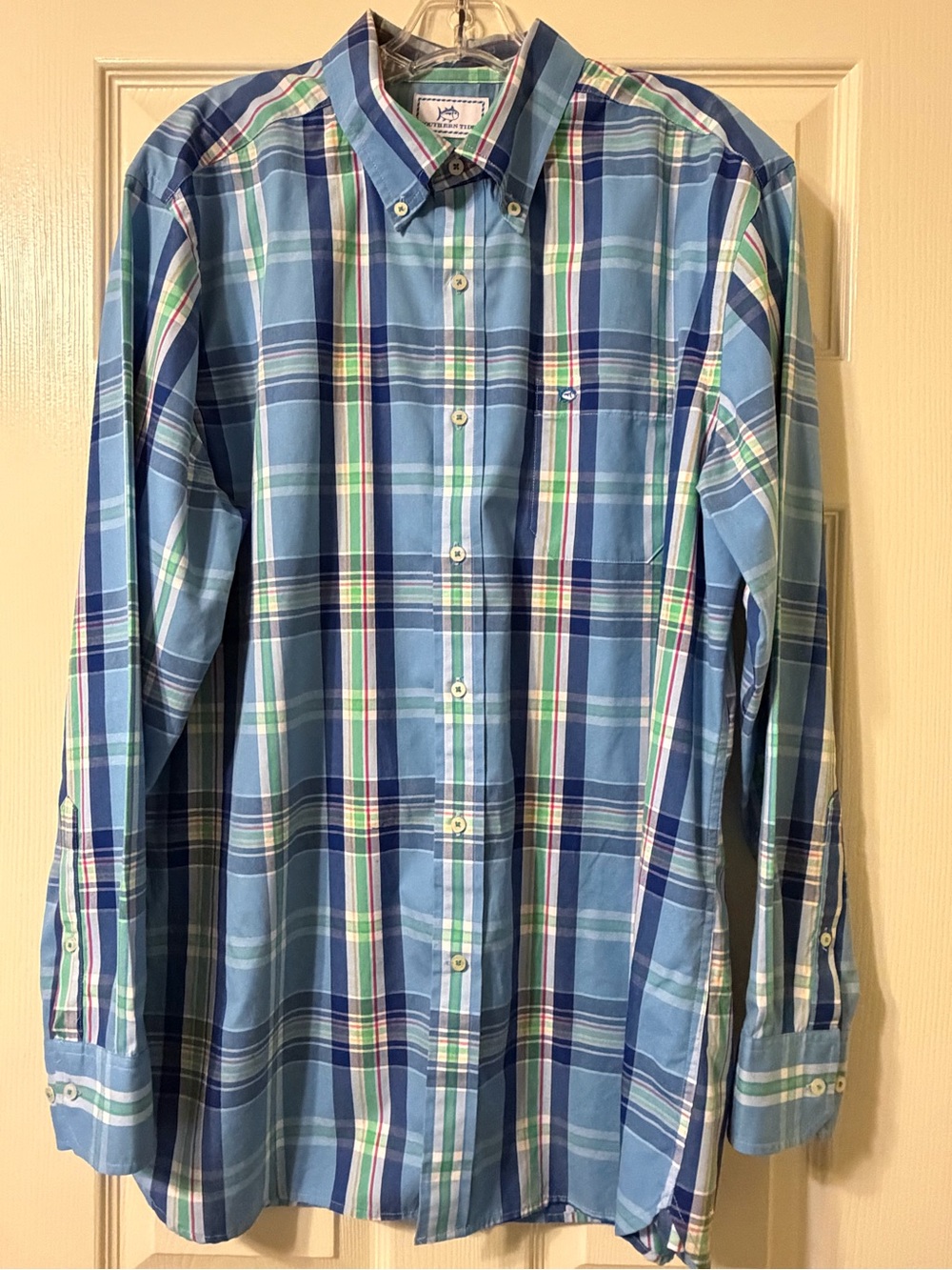 Southern Tide Classic Men's Light Blue Multi-Stripe Plaid Button-Down